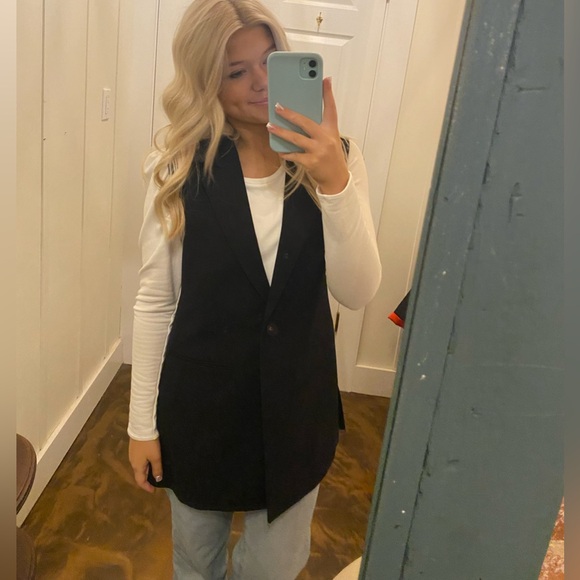 Charlie B Black Sleeveless Blazer Vest S - Picture 1 of 2
